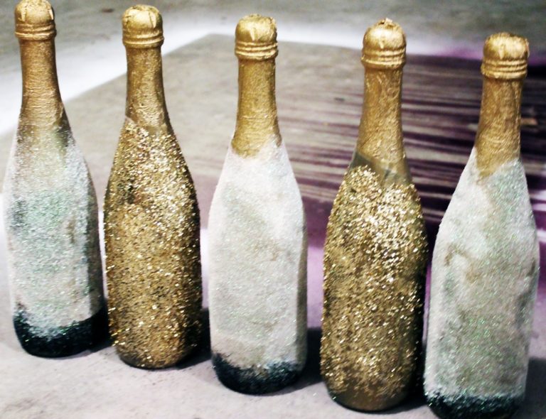 Glitter Champagne Bottles