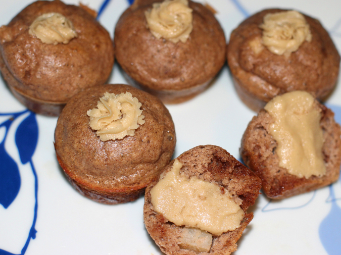 Apple Cinnamon Mini Muffins with Cashew Butter Frosting
