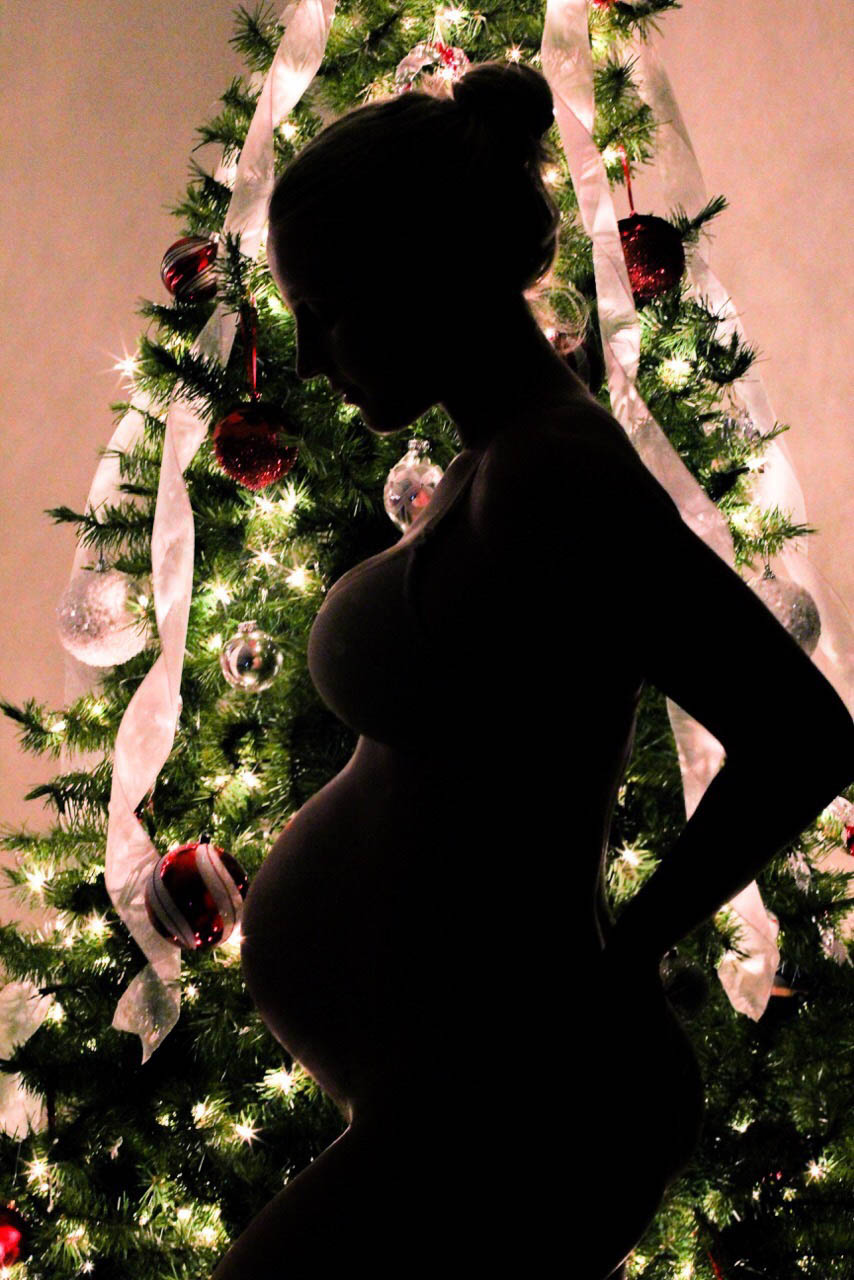 Christmas Maternity Photography Silhouette