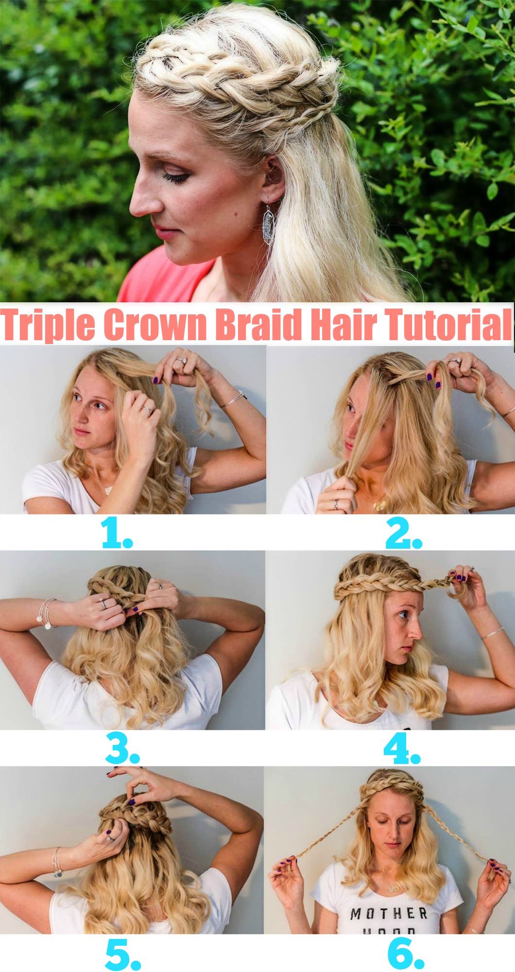 Triple Crown Braid Hair Tutorial with Goody