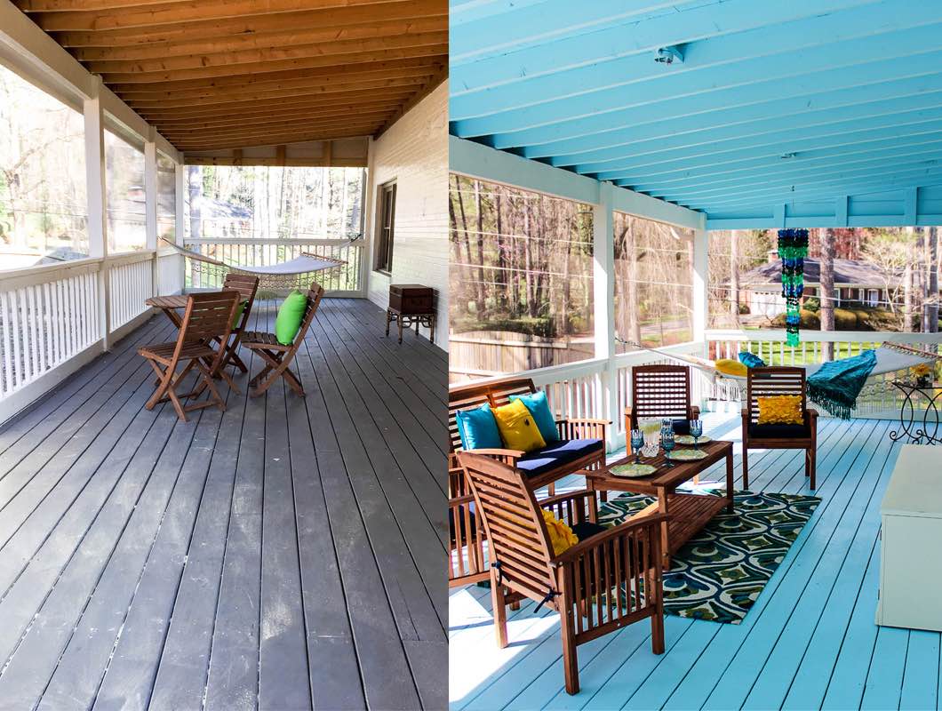 Back Porch Decorating Ideas with Pier 1: before and after pictures