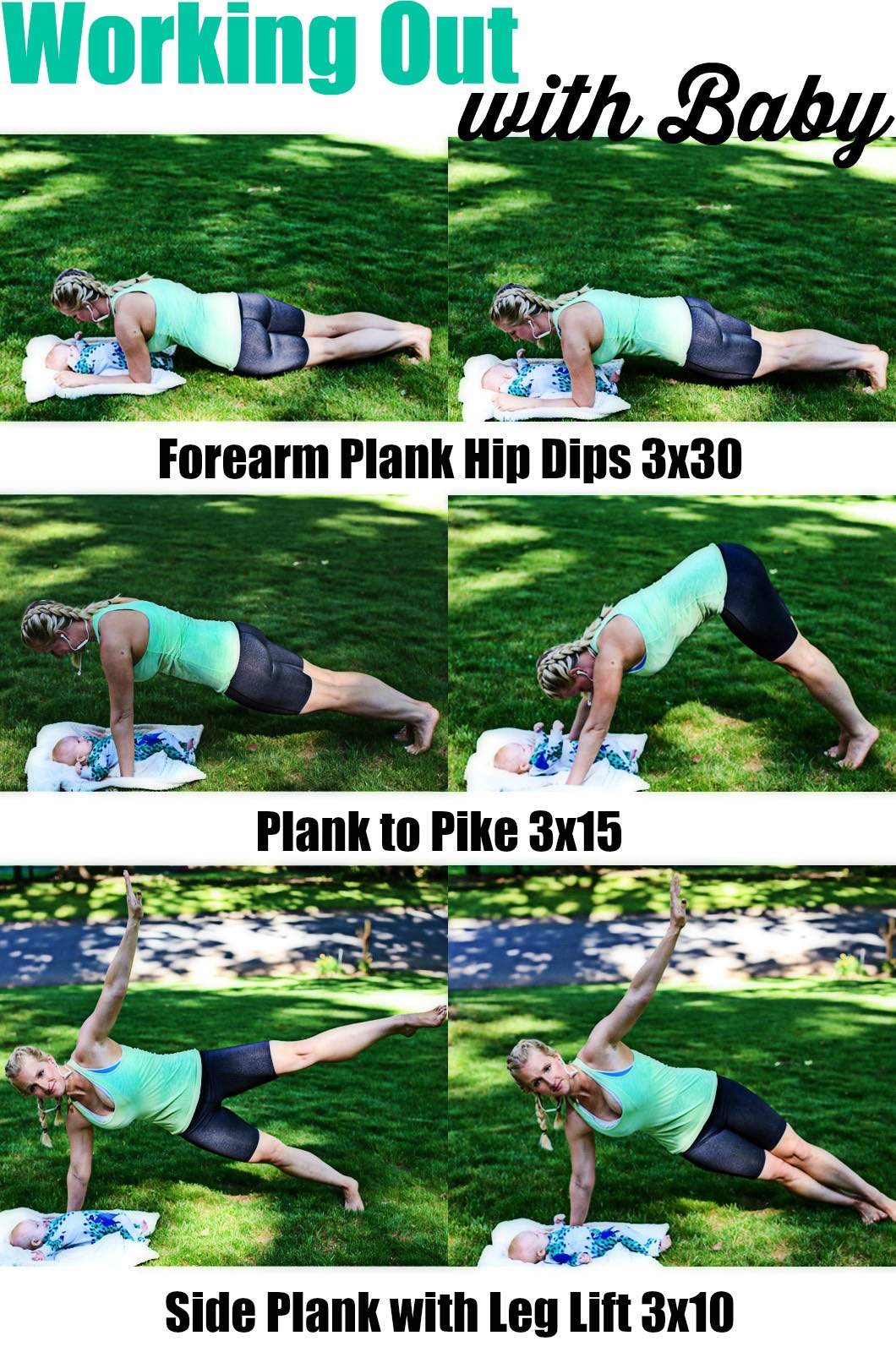 Working Out with Baby Ab Exercises - Ab Exercises: The Ultimate Postpartum Workout with Baby by Atlanta fitness blogger Happily Hughes