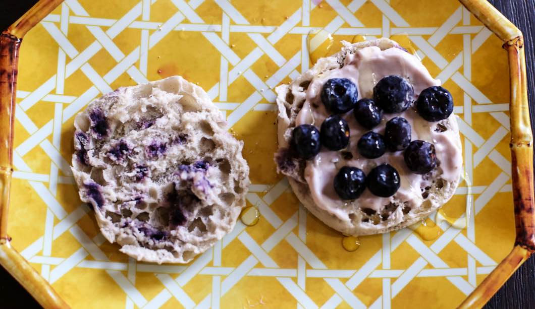 Blueberry Protein Breakfast English Muffins