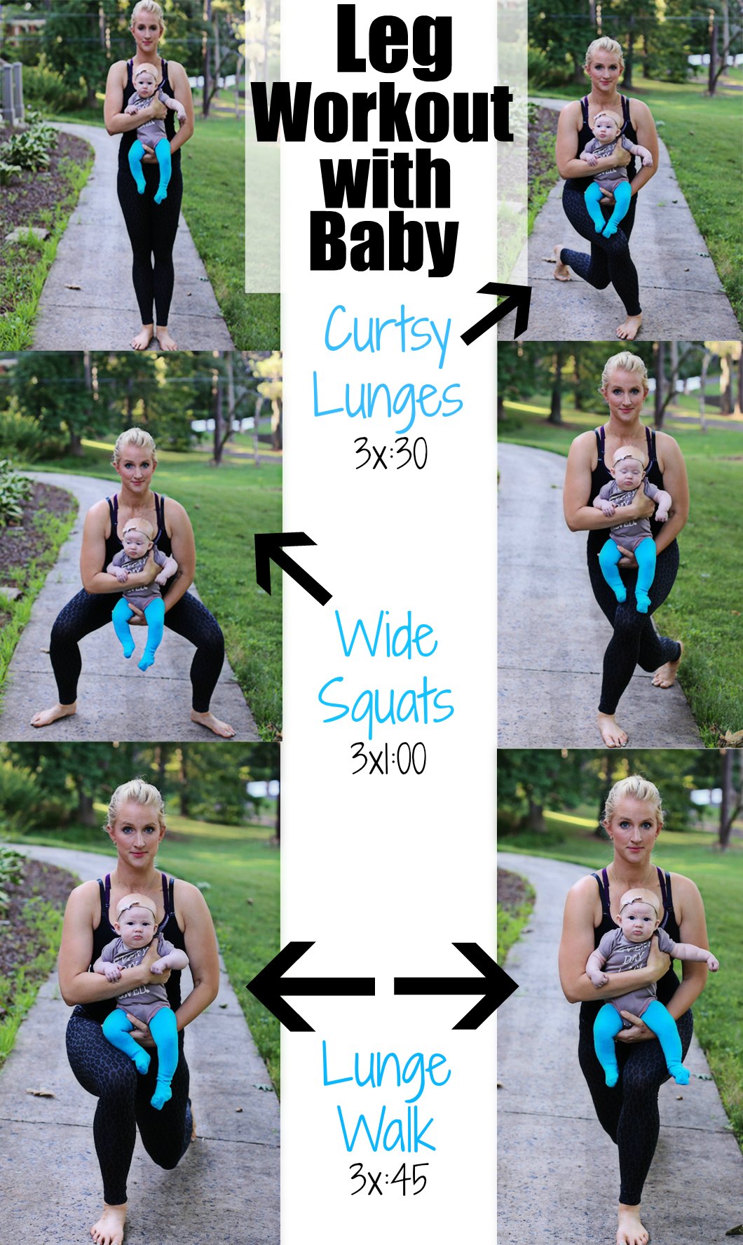 Leg Postpartum Workout with Baby (Boob Design) by Atlanta fitness blogger Happily Hughes