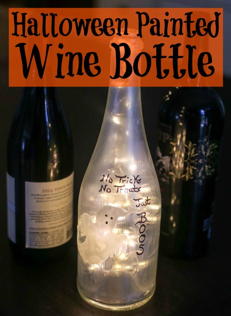 Halloween Painted Wine Bottle