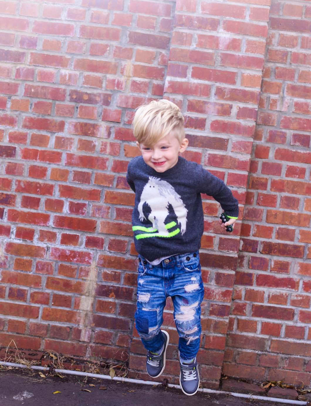 Toddler Boy Jumping Fashion