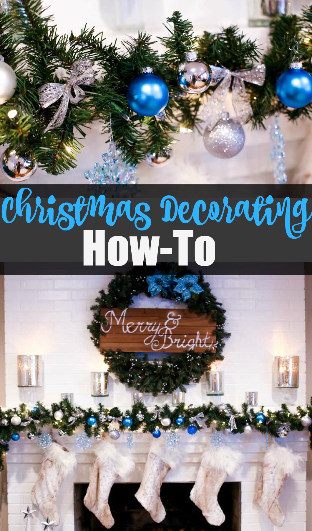Christmas Mantle Decorating Ideas - Tutorial by Atlanta style blogger Happily Hughes