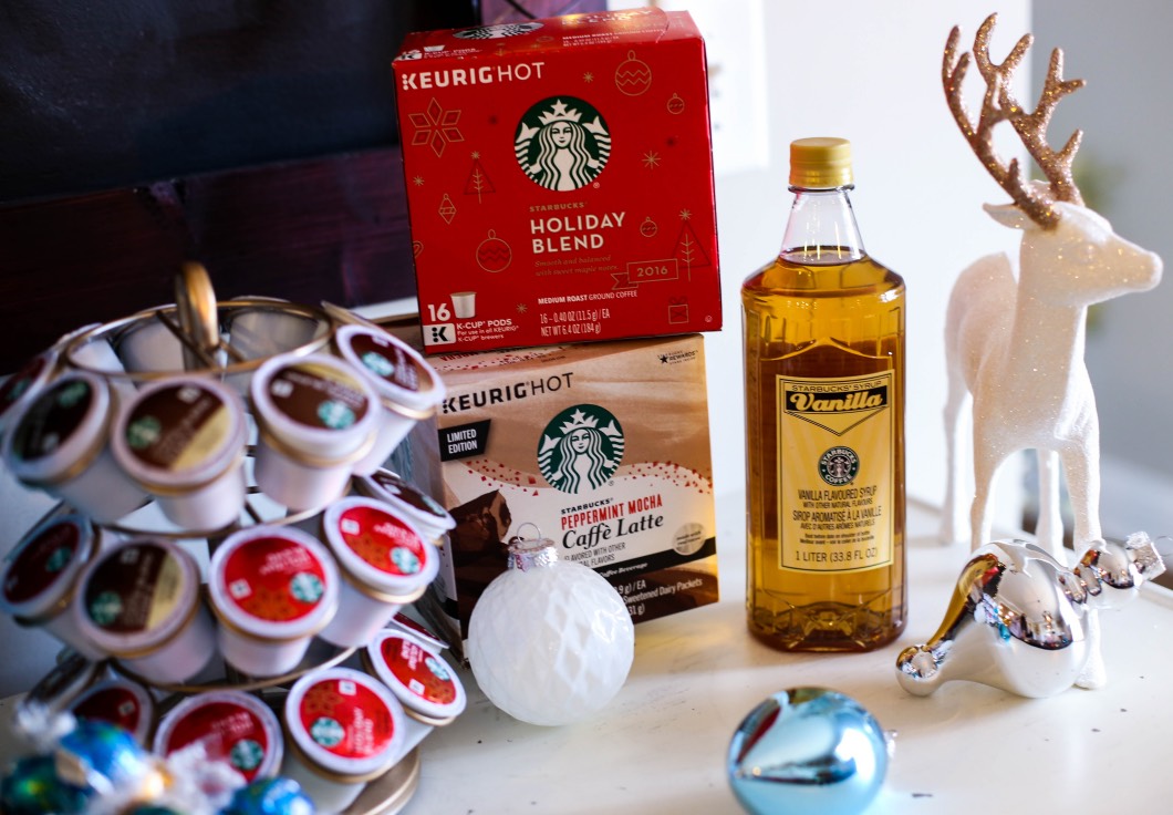 Starbucks Cups Peppermint Mocha - Starbucks Christmas Coffee Bar by Atlanta style blogger Happily Hughes