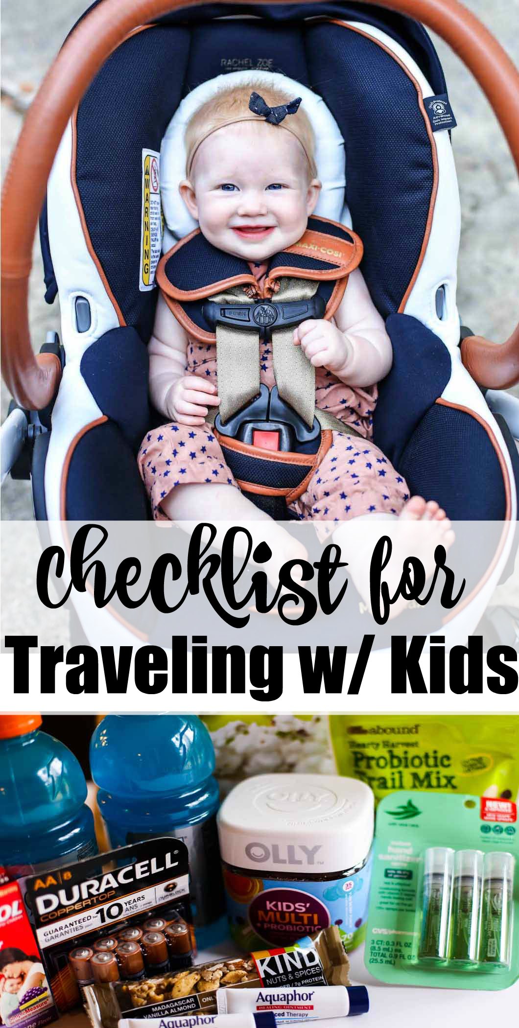 Checklist for traveling with kids