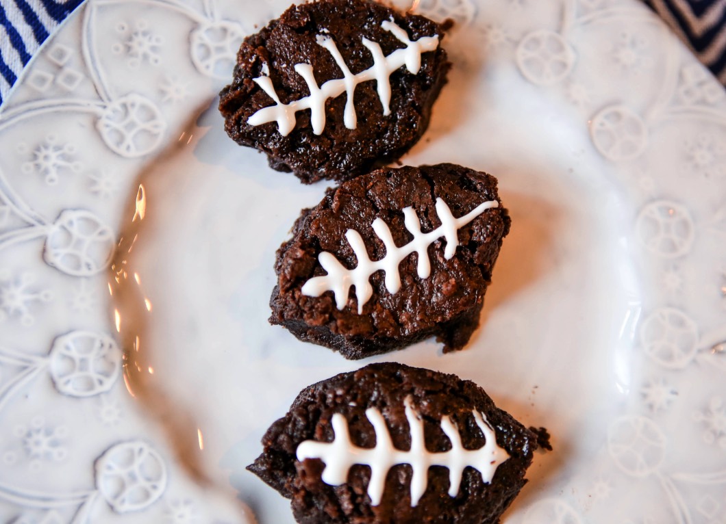 Football Brownie Recipe for Super Bowl - Football Brownies for the Super Bowl with fairlife Ultra-Filtered Milk by Atlanta style blogger Happily Hughes