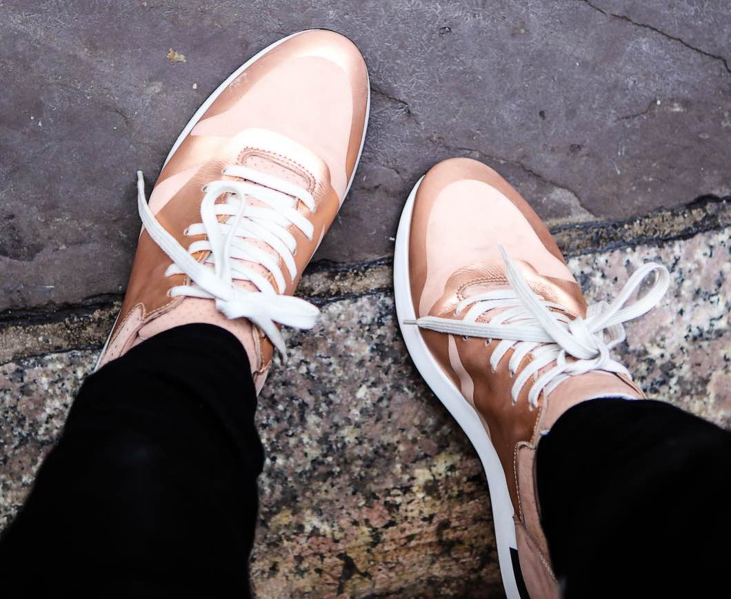 Rose Gold Suede Sneakers
