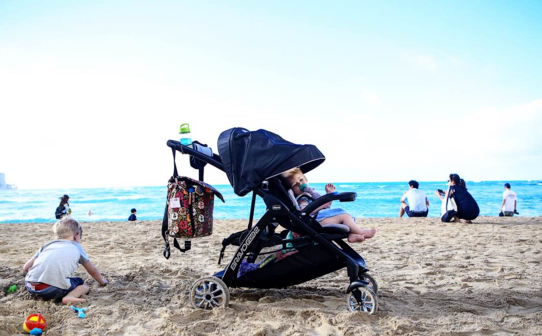 Best Double Stroller for Traveling with Chicco Bravo by Jessica from Happily Hughes