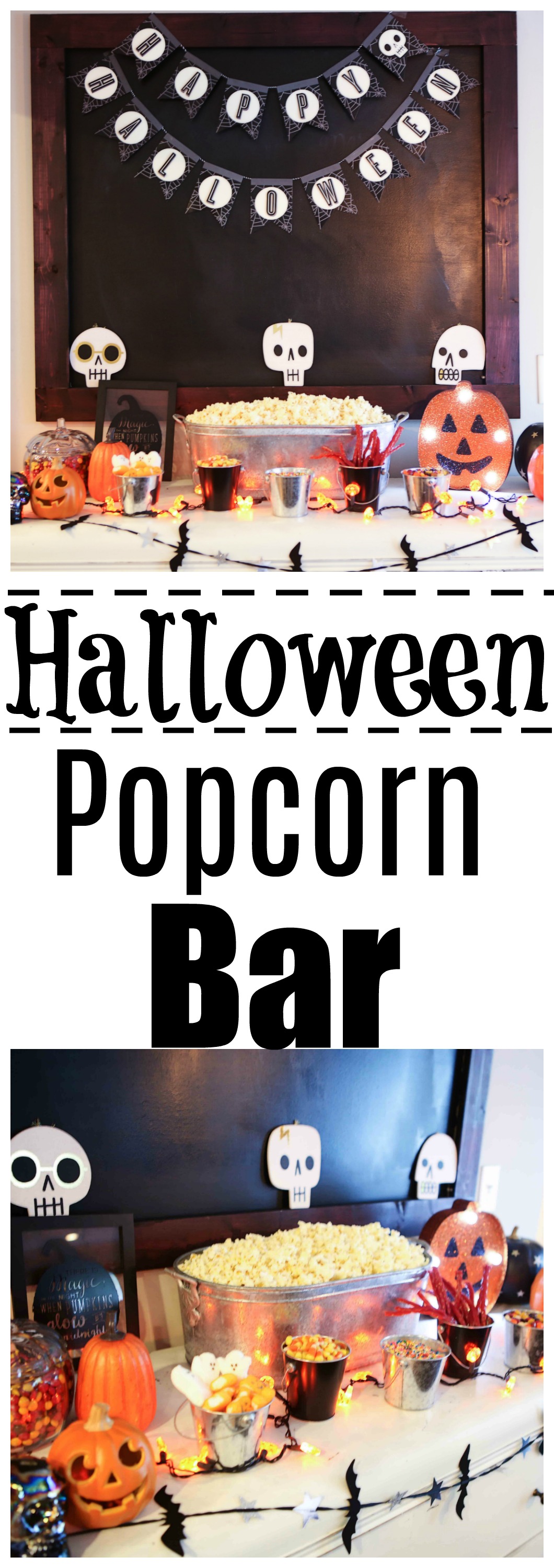 halloweenpopcornbar - Halloween Popcorn Bar by Atlanta lifestyle blogger Happily Hughes